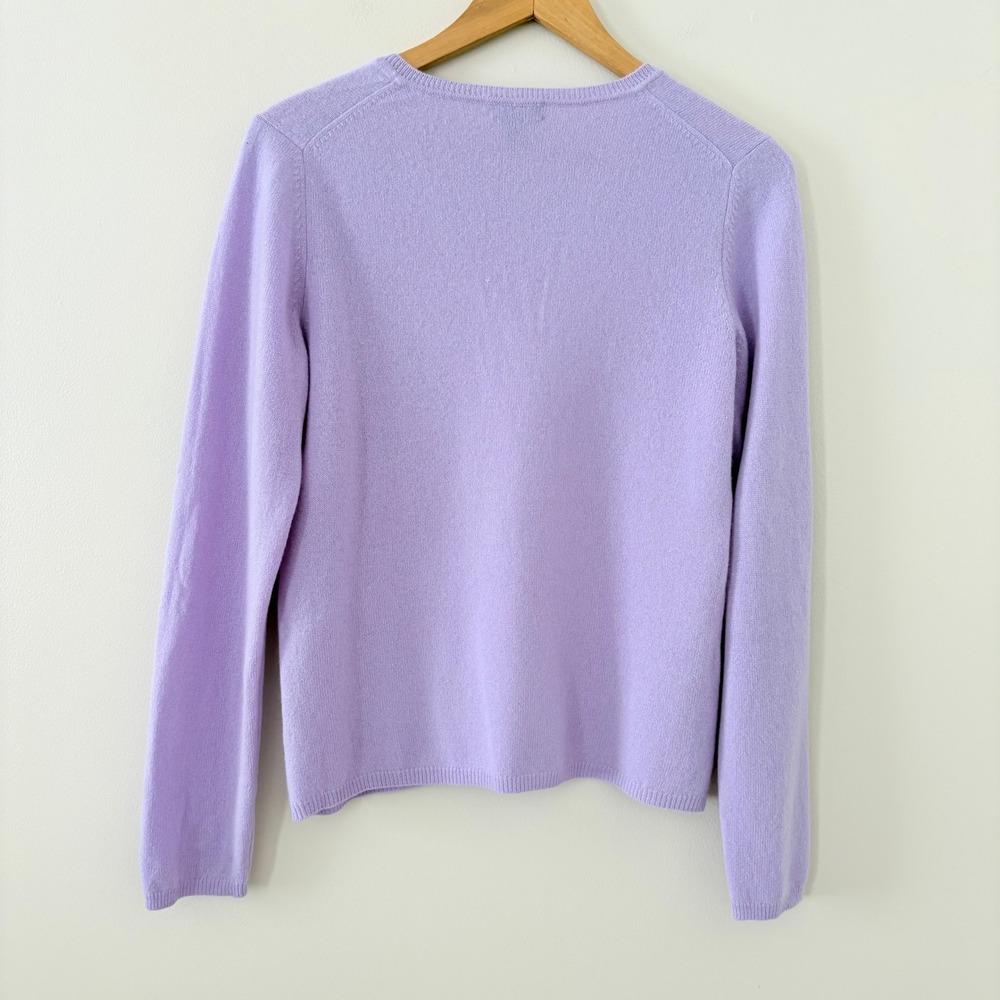 Charter Club Sweater V-Neck Cashmere Large Purple Luxury Knit Long Sleeve - Picture 3 of 7